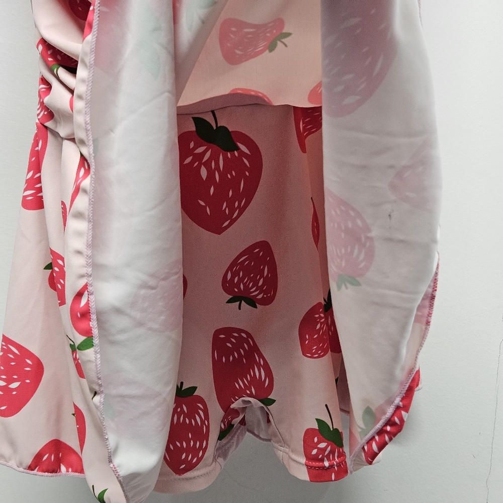 AONTUS Strawberry Print Swimdress One Piece Swimsuit Size M Tummy Control - Picture 10 of 12